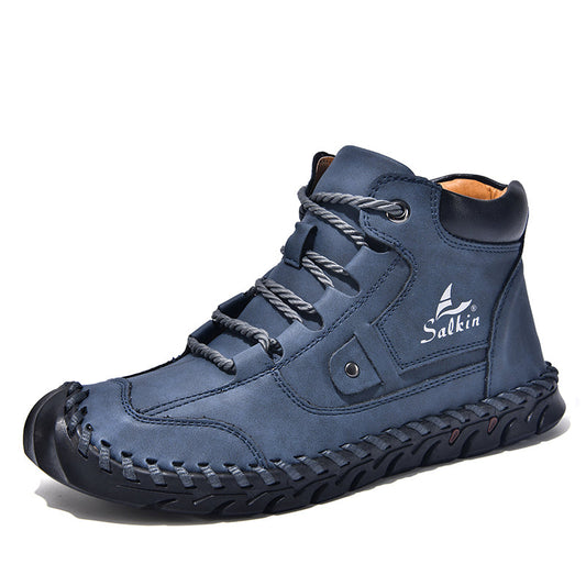 (π#8 Best Seller) Menβs Comfortable Orthopedic Leather Boots β Arch Support, Shock Absorbing, Wide Toe, Waterproof, Anti-Slip, Breathable, Lightweight & Handmade for Everyday & Outdoor Wear