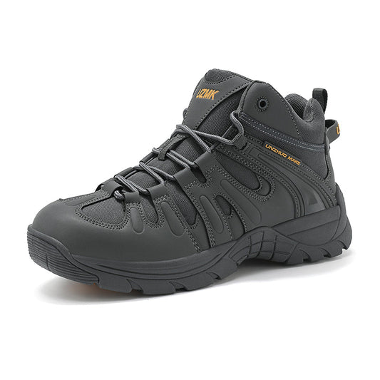 (π₯Last Day Promotion 70% OFF π) Menβs Leather Hiking and Work Boots, Waterproof Lightweight Orthopedic Comfort, Slip Resistant Anti Puncture, Shock Absorbing Arch and Ankle Support, for Wet Trails Construction and Long Walks
