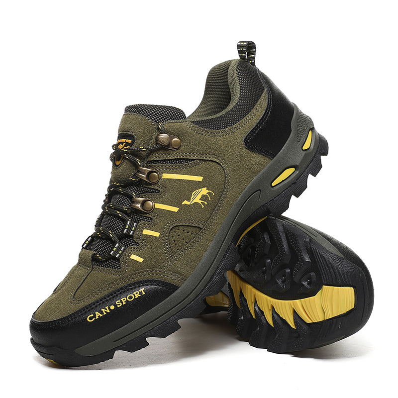 Men's Suede Waterproof Hiking Shoes โ Wide Fit, Breathable, High-Traction Outsole