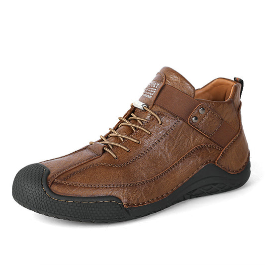 ⏰Limited-Time 70% OFF–Men’s Orthopedic Handmade Leather Hiking&Work Boots–Waterproof, Slip-Resistant, Wide Toe, Arch&Ankle Support for Everyday&Travel