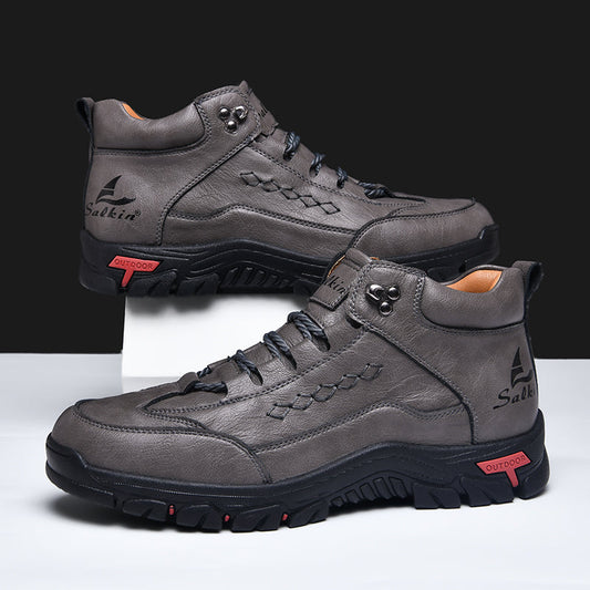 (π#5 Best Seller) Menβs Orthopedic Handmade Leather Driving BootsβPressure Relief, Waterproof, Slip-Resistant, Wide Toe, Arch&Ankle Support for Everyday & Travel