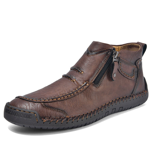 ⏰Limited Time Sale 70% OFF– Men’s Handmade Leather Driving Boots | Wide Toe, Arch Support, Waterproof, Pressure Relief, Non-Slip Comfort for Everyday & Travel