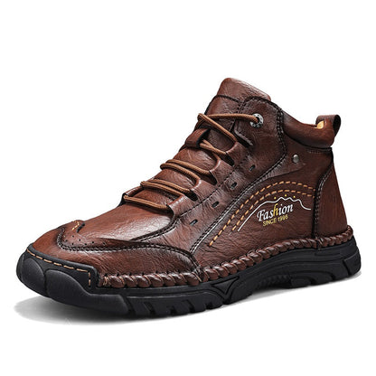 ⏰Limited-Time 70% OFF – Men’s Handmade Orthopedic Leather Boots – Wide Toe Box, Waterproof, Arch Support & Pressure Relief