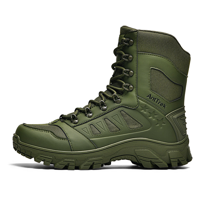 Men's Orthopedic Walking Boots - Built-In Arch Support; Waterproof Leather Upper; Wide Toe; Non-Slip; Ankle Support; Scratch&Smash&Puncture Resistant; Comfortable Hiking Boots