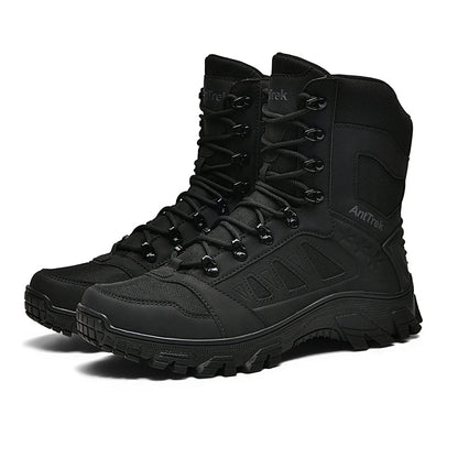 Men's Orthopedic Walking Boots - Built-In Arch Support; Waterproof Leather Upper; Wide Toe; Non-Slip; Ankle Support; Scratch&Smash&Puncture Resistant; Comfortable Hiking Boots