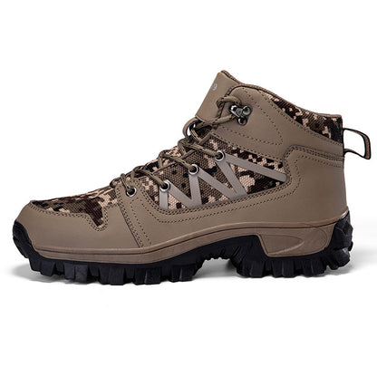 Men's Orthopedic Walking Boots - Built-In Arch Support; Ankle Support; Waterproof Leather Upper; Wide Toe; Non-Slip; Anti-Wear; Comfortable Hiking Boots