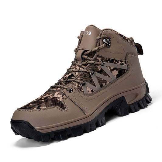 Men's Orthopedic Walking Boots - Built-In Arch Support; Ankle Support; Waterproof Leather Upper; Wide Toe; Non-Slip; Anti-Wear; Comfortable Hiking Boots