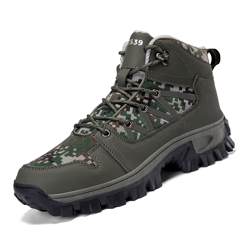 Men's Orthopedic Walking Boots - Built-In Arch Support; Ankle Support; Waterproof Leather Upper; Wide Toe; Non-Slip; Anti-Wear; Comfortable Hiking Boots
