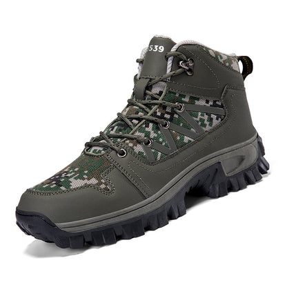 Men's Orthopedic Walking Boots - Built-In Arch Support; Ankle Support; Waterproof Leather Upper; Wide Toe; Non-Slip; Anti-Wear; Comfortable Hiking Boots