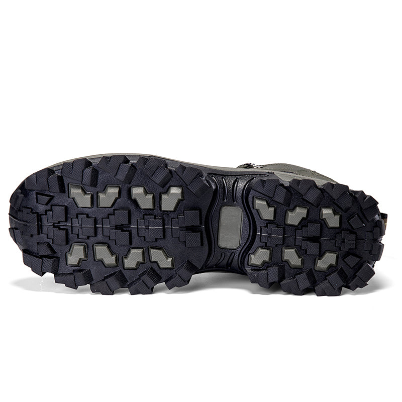 Men's Orthopedic Walking Boots - Built-In Arch Support; Ankle Support; Waterproof Leather Upper; Wide Toe; Non-Slip; Anti-Wear; Comfortable Hiking Boots