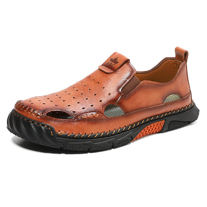 Men's Orthopedic Walking Shoes - Built-In Arch Support; Premium Leather Upper; Wide Toe; Non-Slip; Comfortable Work Shoes
