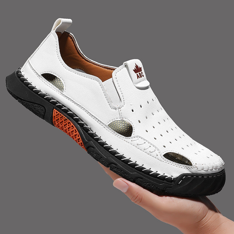 Men's Orthopedic Walking Shoes - Built-In Arch Support; Premium Leather Upper; Wide Toe; Non-Slip; Comfortable Work Shoes