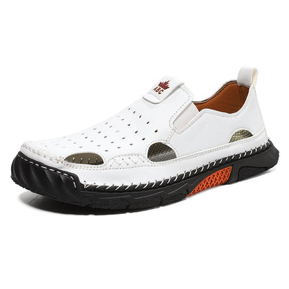 Men's Orthopedic Walking Shoes - Built-In Arch Support; Premium Leather Upper; Wide Toe; Non-Slip; Comfortable Work Shoes