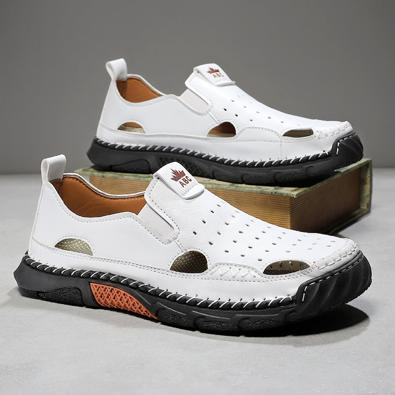 Men's Orthopedic Walking Shoes - Built-In Arch Support; Premium Leather Upper; Wide Toe; Non-Slip; Comfortable Work Shoes