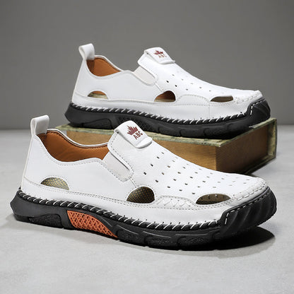 Men's Orthopedic Walking Shoes - Built-In Arch Support; Premium Leather Upper; Wide Toe; Non-Slip; Comfortable Work Shoes