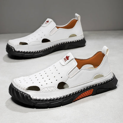 Men's Orthopedic Walking Shoes - Built-In Arch Support; Premium Leather Upper; Wide Toe; Non-Slip; Comfortable Work Shoes