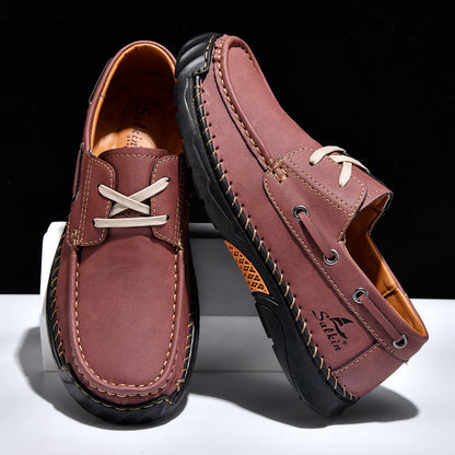 Men's Orthopedic Slip-Ons | Hand-Stitched Leather | 18mm Arch Support | 4E Wide Fit