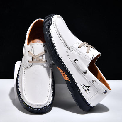 Men's Orthopedic Slip-Ons | Hand-Stitched Leather | 18mm Arch Support | 4E Wide Fit