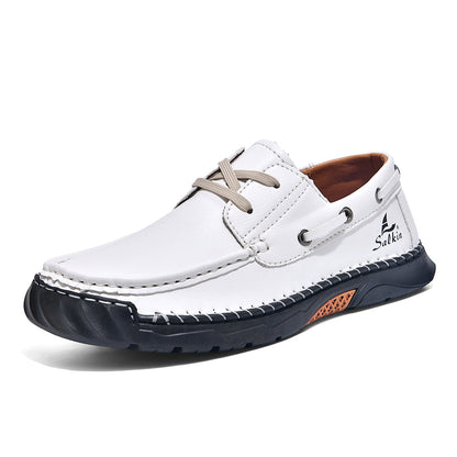 Men's Orthopedic Slip-Ons | Hand-Stitched Leather | 18mm Arch Support | 4E Wide Fit