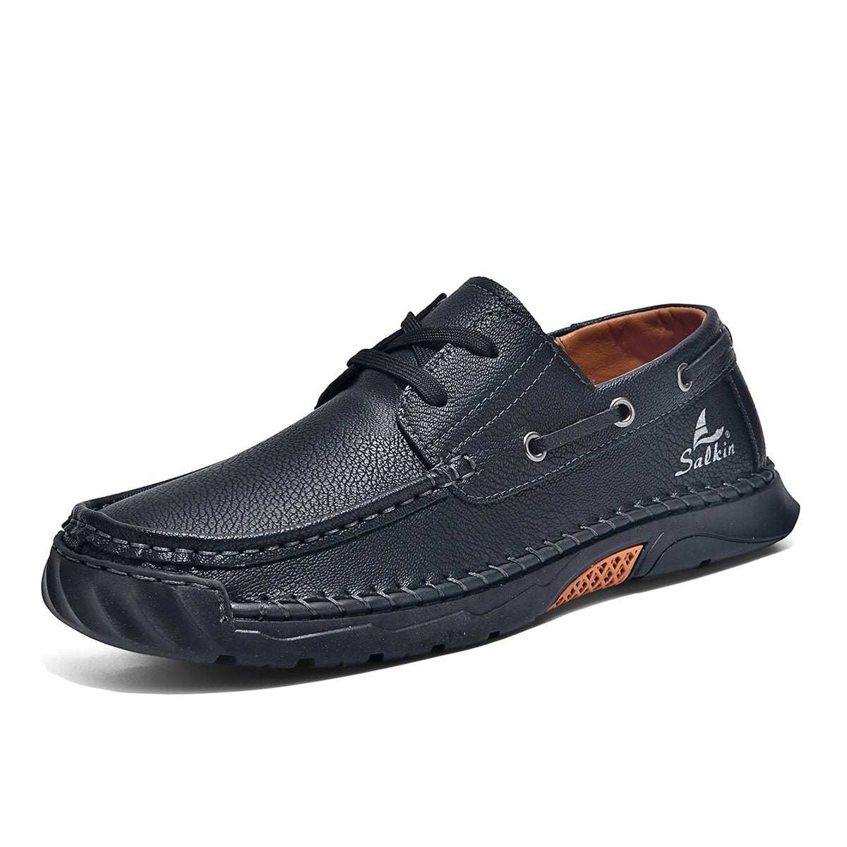Men's Orthopedic Slip-Ons | Hand-Stitched Leather | 18mm Arch Support | 4E Wide Fit