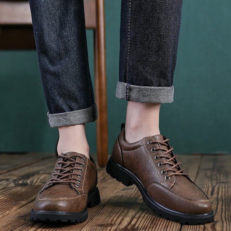 Men’s Handcrafted Leather Business Shoes – Arch Support, Height Increasing & Wide Toe Box