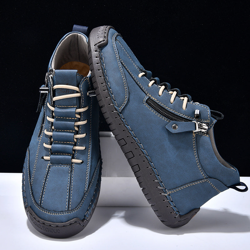 ⏰Limited-Time 70% OFF– Men’s Handmade Leather Work Boots – All-Day Comfort, Slip-Resistant, Wide Toe with Arch& Ankle Support