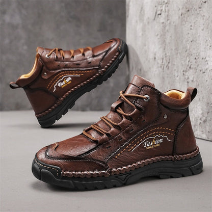 ⏰Limited-Time 70% OFF – Men’s Handmade Orthopedic Leather Boots – Wide Toe Box, Waterproof, Arch Support & Pressure Relief