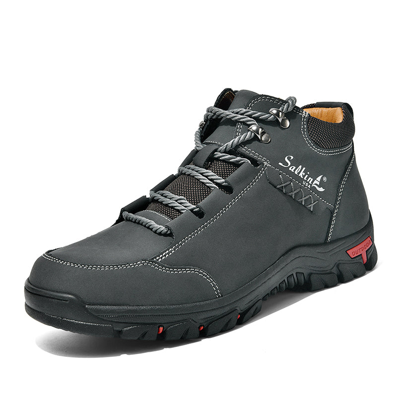 (💥Top Rated Choice) Men’s Orthopedic Handmade Leather Boots For All-Day Comfort–Pressure Relief, Waterproof, Slip-Resistant, Wide Toe Box