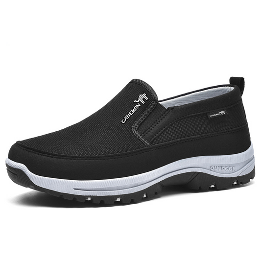 (🔥 70% OFF Sale) Men's Slip-On Walking Shoes with Lightweight Cushioned Sole - Waterproof Mesh, Anti-Slip, Wide Toe, Arch Support