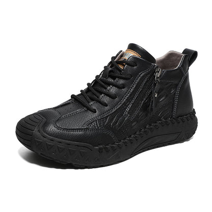 Men's Vintage Work Boots Outdoor - Handcrafted Stitching, Waterproof & Slip-Resistant