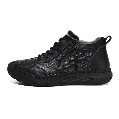 Men's Vintage Work Boots Outdoor - Handcrafted Stitching, Waterproof & Slip-Resistant