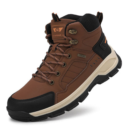 (⏰ Limited Time Sale 70% OFF 🔥) Men’s Premium Leather Hand Stitched Full-Grain Leather Boots Motorcycle Boots Work Boots Hiking Boots – Waterproof, Cut-Resistant, Anti-Slip Sole, Shock-Absorbing Arch Support, All-Day Comfort