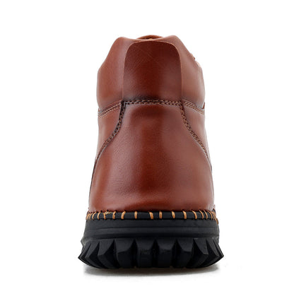 (⏰Limited Time Sale 70% OFF 🔥)Men’s Genuine Leather Hiking Boots Outdoor Casual Shoes Durable Hand-Stitched Wide Toe Work Ankle Support Walking Sneakers