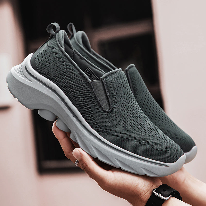Men‘s’ Slip-On Running Walking Shoes - Zero Laces Comfort, Non-Slip Traction & Cushioned Support