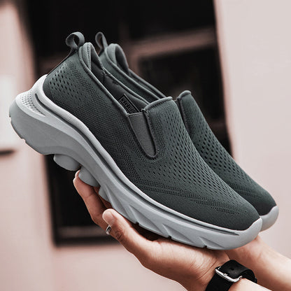 Men‘s’ Slip-On Running Walking Shoes - Zero Laces Comfort, Non-Slip Traction & Cushioned Support