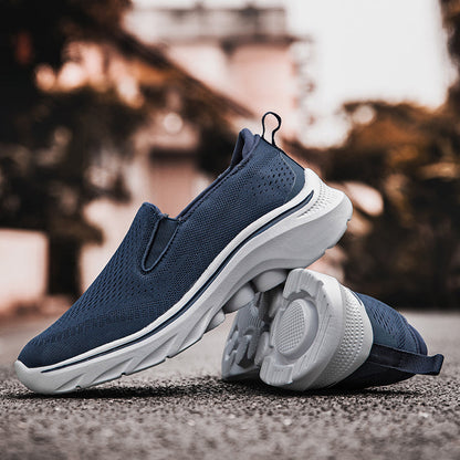 Men‘s’ Slip-On Running Walking Shoes - Zero Laces Comfort, Non-Slip Traction & Cushioned Support