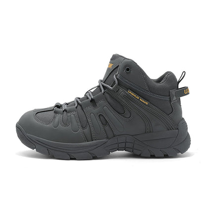 (🔥Last Day Promotion 70% OFF 🎁) Men’s Leather Hiking and Work Boots, Waterproof Lightweight Orthopedic Comfort, Slip Resistant Anti Puncture, Shock Absorbing Arch and Ankle Support, for Wet Trails Construction and Long Walks