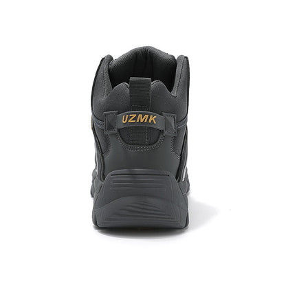 (🔥Last Day Promotion 70% OFF 🎁) Men’s Leather Hiking and Work Boots, Waterproof Lightweight Orthopedic Comfort, Slip Resistant Anti Puncture, Shock Absorbing Arch and Ankle Support, for Wet Trails Construction and Long Walks