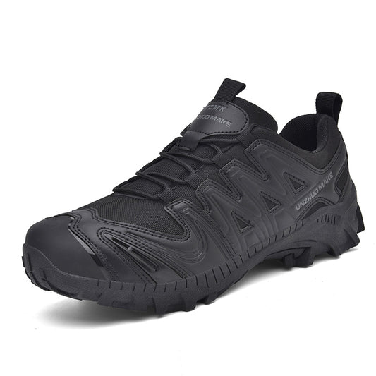Men’s Lightweight Hiking/Work Shoes — Multi-Terrain Slip-Resistant, Breathable Quick-Dry Mesh, Shock-Absorbing Arch Support, Wide Protective Toe & Ankle Support