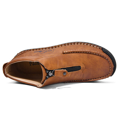 Men's Vintage Outdoor Work Boots – Orthopedic Comfort, Handcrafted Stitching, Waterproof & Non-Slip, Relieves Foot Pain