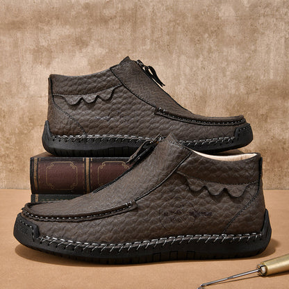 Men's Vintage Outdoor Work Boots – Orthopedic Comfort, Handcrafted Stitching, Waterproof & Non-Slip, Relieves Foot Pain