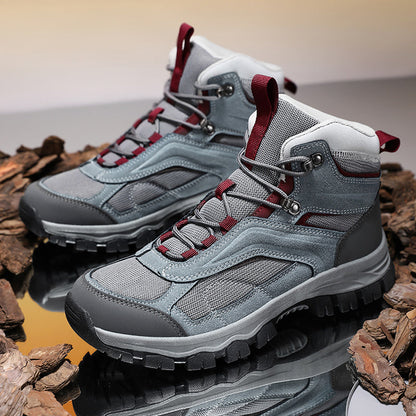 Men's Waterproof Hiking Boots - Breathable Quick-Dry Upper,Mountain Trekking & Outdoor Adventures | All-Terrain Grip & Abrasion-Proof