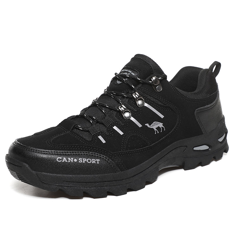 Men’s Suede Waterproof Hiking Shoes – Wide Fit, Breathable, High-Traction Outsole
