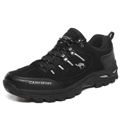 Men’s Suede Waterproof Hiking Shoes – Wide Fit, Breathable, High-Traction Outsole