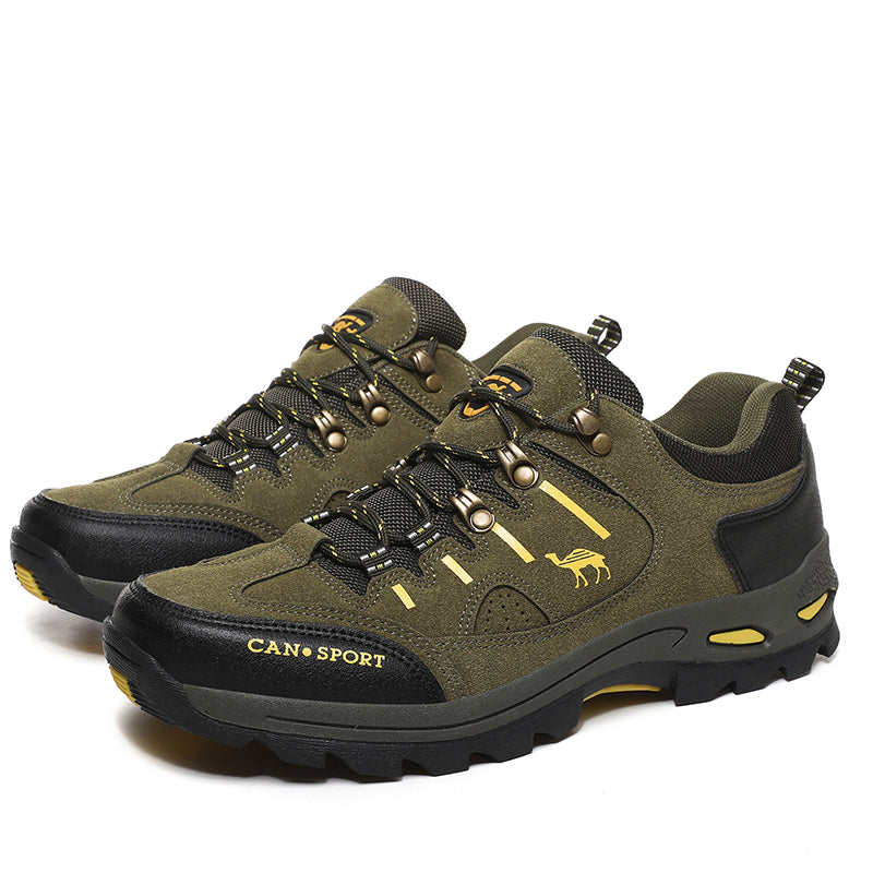 Men’s Suede Waterproof Hiking Shoes – Wide Fit, Breathable, High-Traction Outsole