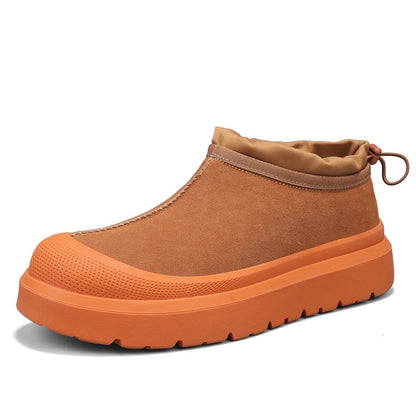 Men's Winter Warmth Wool Snow Boots Waterfoor Non-Silp Cotton Boots Orthopedic Support Winter Slippers