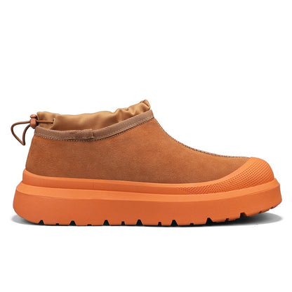 Men's Winter Warmth Wool Snow Boots Waterfoor Non-Silp Cotton Boots Orthopedic Support Winter Slippers