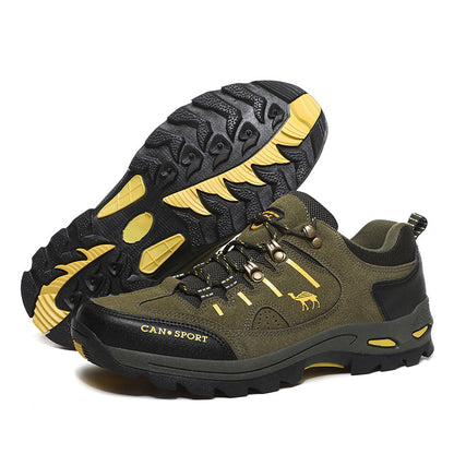 Men's Suede Waterproof Hiking Shoes – Wide Fit, Breathable, High-Traction Outsole