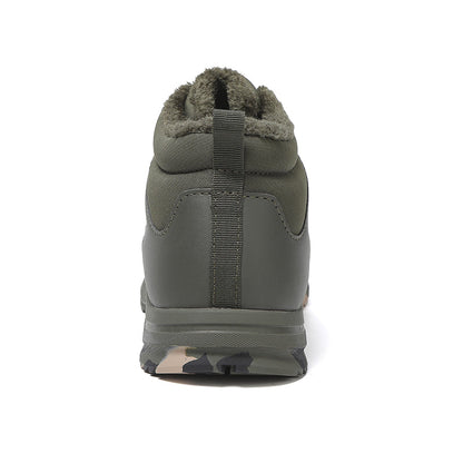 Men’s Fur Lined Winter Work Boots, Non-Slip Insulated Hiking Ankle Boots