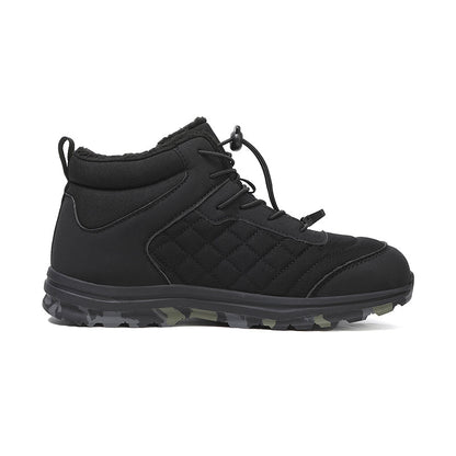 Men’s Fur Lined Winter Work Boots, Non-Slip Insulated Hiking Ankle Boots